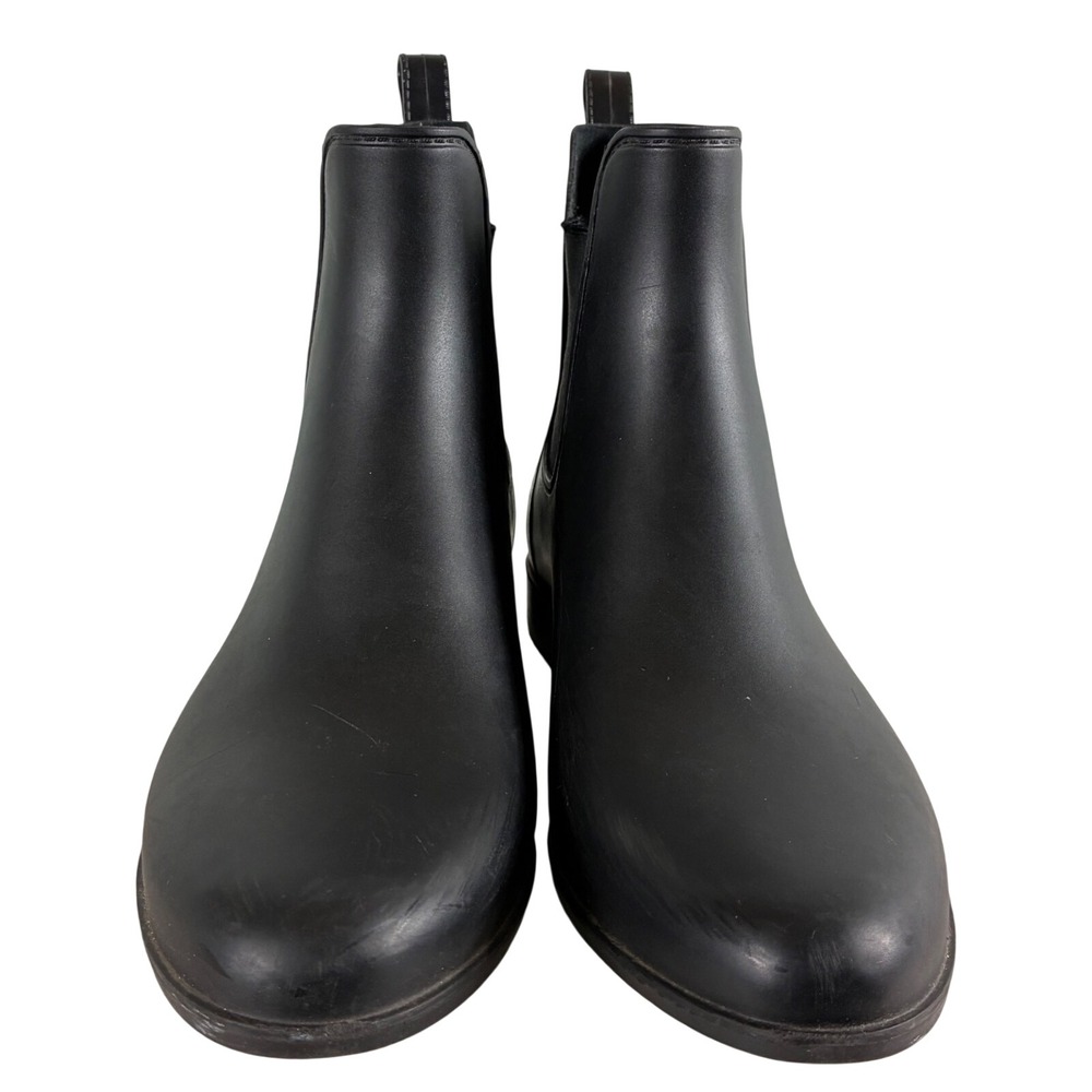 Sam Edelman Tinsley Matte Black Rubber Chelsea Rain Boots Womens Size 10